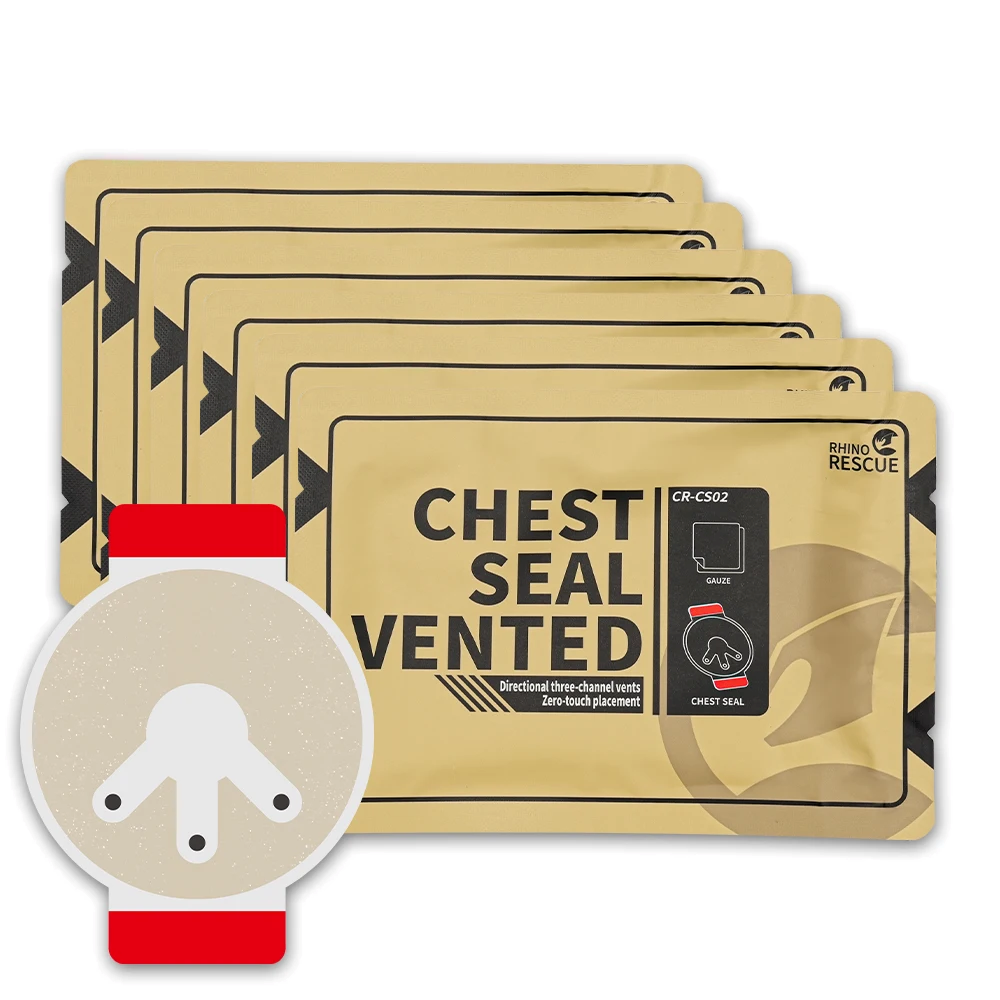 Kit de Selos de Tórax Rhino Chest Seal Vented e Chest Seal