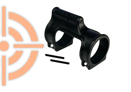 Steel gas block for AR15 MLOK rifle, low profile.