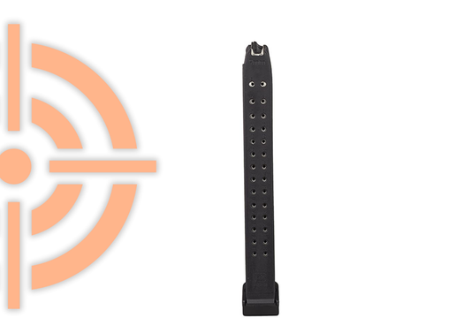 CARREGADOR GLOCK ORIGINAL CALIBRE 9MM CAPACIDADE 32 TIROS PRETO