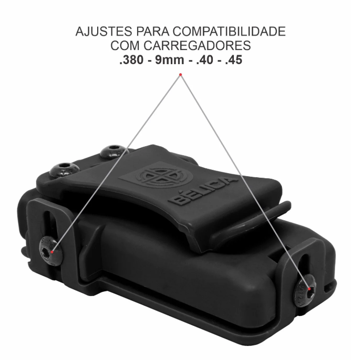 PORTA CARREGADOR VELADO EM POLÍMERO BÉLICA - PRETO