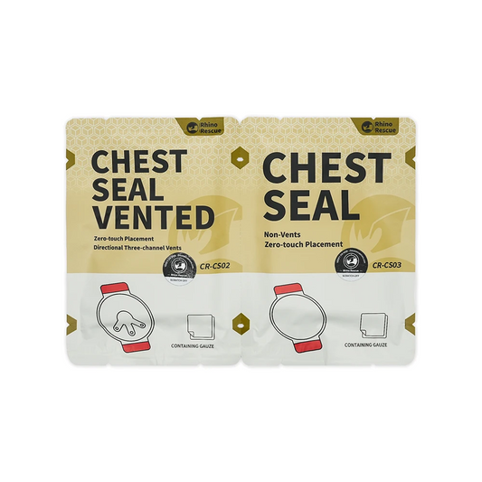 Kit de Selos de Tórax Rhino Chest Seal Vented e Chest Seal